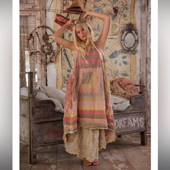 Free People - Magnolia Pearl Quiltwork Layla Tank Dress in Poet - Picture 6 of 8